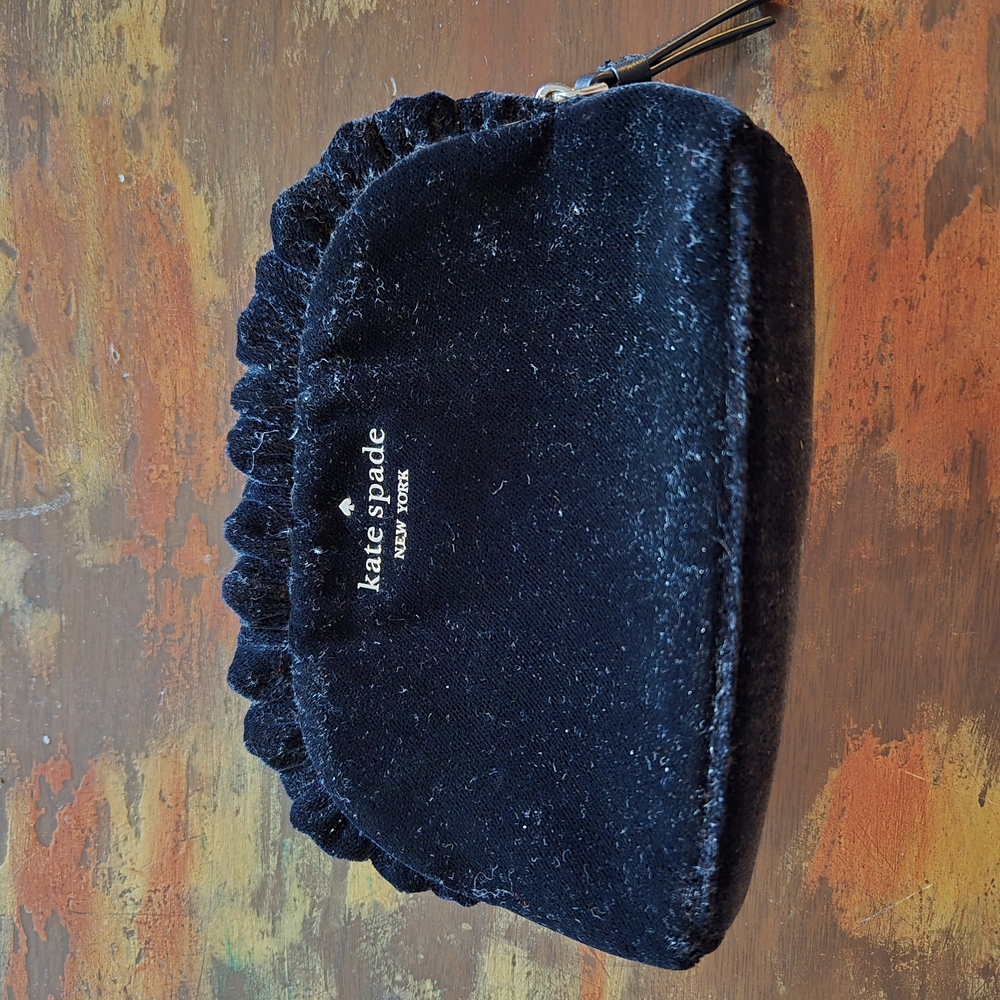 Kate Spade Black Velvet Pouch